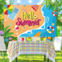 Banniere Hawaii Banderole Hello Summer 110 x 180 cm Toile de Fond d'été Decoration Ete Plage pour Summer Party, Piscine Fete, Th