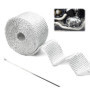 Bande Thermique Echappement, 5m x 5cm Bande d'Échappement avec 2 Attaches de Câble Isolant Thermique Echappement pour Tuyeau Col