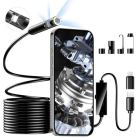 Caméra d'inspection Endoscopique Serpent 1920P HD, Endoscopique D'inspection à Double Lentille, Endoscopique Type C de portée av