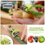 KOOSREEL 3 en 1 Econome a Julienne, Éplucheur à Fruits et Légumes, Eplucheur Légumes avec Poignée Antidérapante est Idéal pour P