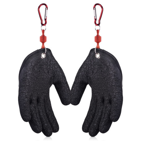 TAIZER 4PCS Gants Pêche Gant Pêche Anti-Coupure Anti-Crevaison Gants Pêche Étanche avec Magnétisme Boucle Gant Chasse Main Gauch