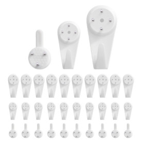 Olakin Crochet Mural[30 Pièces], Crochets Muraux pour Cadre Photo, Kit de Suspension de Tableaux, Clous Mural pour Suspendre, po