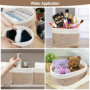 Lot de 4 Panier Rangement Tissé en Corde Coton, Panier en Corde de Coton Empilables Corbeille Rangement Panier Table a Langer Pa