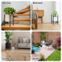 NVIYAM Support de fleurs, réglable, en métal, noir, pour l'intérieur et l'extérieur, pour pots de fleurs de 20 à 35 cm