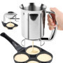 Distributeur de Pâte 800 ML, Distributeur Pate a Crepe en Acier Inoxydable, avec Support, Distributeur de Pâte à Crêpes, Distrib