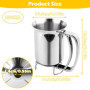 Distributeur de Pâte 800 ML, Distributeur Pate a Crepe en Acier Inoxydable, avec Support, Distributeur de Pâte à Crêpes, Distrib