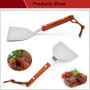 Spatule BBQ 2 pièces Spatule à Gril Spatule Barbecue Plancha Barbecue Plate Spatule en Acier Inoxydable avec Manche en Bois Spat