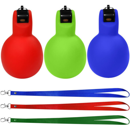 KNGNGK 3 Pièces Sifflet à Main, Sifflet Hygiénique 11.5 x 6.5 cm, Sifflet Poire à Main, Sifflet à Main Pression, Sifflet à Main 