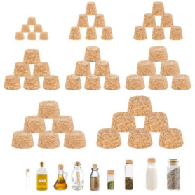 Lot De 48 Bouchon Liege Naturel Pour Le Bricolage, 8 Tailles Bouchon En Liege Bouchons De Liège Les Verres à Vin, Les Verres à B