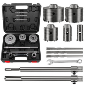 WinGluge Kit de Couronnes de Forage Creuses pour Béton 30mm, 40mm, 68mm, 80mm,100mm Avec Adaptateur SDS, Scie Cloche à Béton Jeu