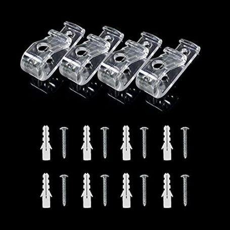 Rideau Crochet Stores Crochet,4 PCS Rideau Clip P Transparent avec Vis Crochet pour Cordon de Store en Plastique Dispositif de S