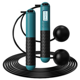 Corde à Sauter avec Compteur: WIYETY Corde à Sauter Sans Fil, Jump Rope Réglable avec Compteur Calories et Minuterie LCD écran M