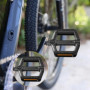 Fousenuk 1 Paire Pedale Velo Noir, Pédales VTT Étanches, Pédale de Vélo Antidérapant, Pedales avec Bandes Réfléchissantes, Pédal
