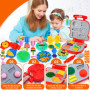 NEMMXUB Pate a Modeler, 52 pièces Pâte À Modeler pour Enfants, Accessoires en Pâte à Modeler pour Créer des Hamburgers et des pi
