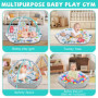Tapis d'éveil Bébé, Tapis de Jeu pour Bébé Avec Arches Amovibles 6 Jouets Multifonctionnels, Tapis de Jeux Bébé Polyvalent, Tapi