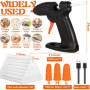 BBLTIFF Pistolet à Colle Chaude, Pistolet a Colle Sans Fil avec 40pcs 7×150mm Bâtons de Colle, 6 Manchons En Silicone pour Doigt