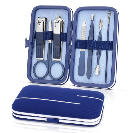 Kit de manucure professionnel 7 en 1 en acier inoxydable pour ongles incarnés, kit de pédicure et coupe-ongles d'orteils, ciseau