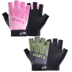 Senyanoe Lot de 2 paires de gants de cyclisme pour enfants, gants de sport, gants de vélo pour garçons et filles, mitaines sans 