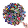 Domkan 100 Pièces 25mm Decoration Cabochon Rond, Cabochons pour Bijoux, Cabochons Verre pour Bijoux, Scrapbooking et Décoration 