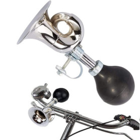 Hudiepan Klaxon Velo, Sonnette Vélo, Vélo Air Horn, Klaxon Rétro en Métal pour Le vélo, Sonnette Trompette Vélo, avec Collier de