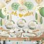 24 Invités Vaisselle de Fête Anniversaire Vert Sauge,Vert Assiettes Jetable D'anniversaire 120 Pcs,Vert Baby Shower Décoration V