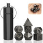 Uirheurd 7 Pièces Ensemble de Mini Dés, Métal Dés de Jeux, Portable Polyédriques Dé Jdr avec étui à Dés Porte-Clés, Dés de Jeux 