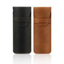 2 étuis en cuir PU faits à la main pour crayons, stylos, stylos à bille (noir et brun), noir, marron, professionnel, Noir, marro