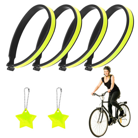 TAFACE Lot de 4 colliers réfléchissants, pinces à pantalon avec 2 pendentifs en forme d'étoile, extensibles pour jogging, randon