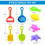 TAFACE 8 Pièces Jouets De Plage pour Enfants, Jouets De Bac À Sable, Écran De Maille De Sable, Moule Océanique, Moule De Sable A