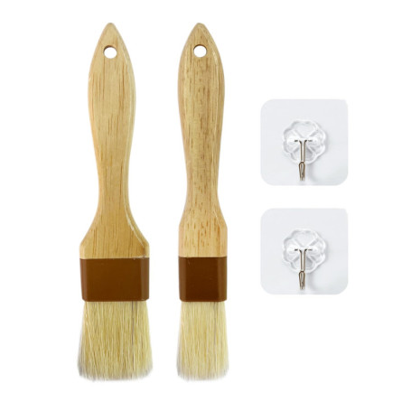 2 brosses à pâtisserie, 2 crochets, brosse alimentaire en poils de sanglier, brosse à gril, brosse à huile pour la cuisson, acce