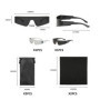 TAFACE Lot de 2 Paires de Lunettes de Soleil Futuristes - Style Punk, Réfléchissantes, Sans Monture - Argentées et Noires - Avec