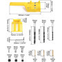 QWORK 44 Pièces Gabarit De Percage Tourillon, Guide De Percage Avec Butée Parallèle, Kit De Gabarit De Goujonnage, 6mm / 8mm / 1