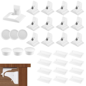 TOSAVGA Securite Placard Enfant - 12 Serrures + 3 Clés, Bloc Porte Securite Bebe, Serrure Invisible pour Armoire et Tiroirs, blo