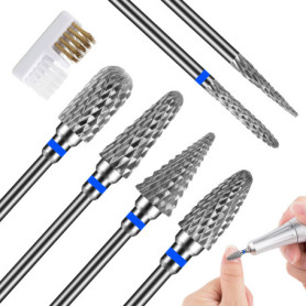 TOSAVGA 6Pcs Embout Ponceuse Ongles, Embout Ponceuse Ongles Depose, Professionnelle embout ponceuse, 3/32 Pouces embout depose p