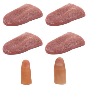 EHDWXVZM 4 Morceaux De Fausses Langues, 2 Morceaux De Faux Doigts, Jouets De Farces, Langues Artificielles, Accessoires De Perfo
