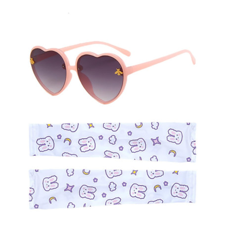 EHDWXVZM 1 Paire De Lunettes De Soleil Pour Enfants, 1 Paire De Manches De Glace, Lunettes De Soleil En Forme De Cœur, Lunettes 