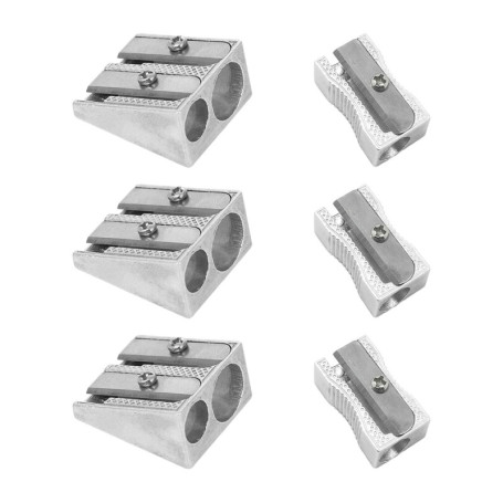 Taille-crayon 6 pièces, taille-crayon simple et double trou, fournitures pour étudiants, papeterie pour étudiants, fournitures d