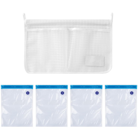 DHSBGWSX 1 sac de rangement pour le réfrigérateur, 4 sacs de conservation sous vide, boîte de rangement murale, sac en maille po