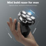 Rasoir Tete Chauve Homme, Rasoir Electriques Hommes, 6D Flexible Tête de Rasage, Tête Magnétique, Utilisable à sec et Sous L'eau