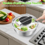 Gaethra Essoreuse à Salade 4,5L en Acier Inoxydable Grande, Panier a Salade avec Couvercle, Base Antidérapante, Salad Spinner po