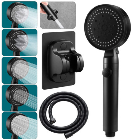 Pommeau de Douche Douchette Anti Calcaire Pomme de Douche à Haute Pression avec 5 Modes Paume de Douche Salle de Bain Economie d