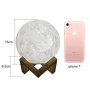 Lampe Lune 3D, ALED LIGHT Veilleuse LED Lampe Luna Tactile 3 Couleurs, 15cm/5,9inch Diamètre, USB Rechargeable Veilleuse Lune po