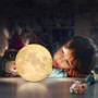 Lampe Lune 3D, ALED LIGHT Veilleuse LED Lampe Luna Tactile 3 Couleurs, 15cm/5,9inch Diamètre, USB Rechargeable Veilleuse Lune po