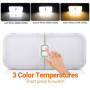 Intckwan Plafonnier Led 12v Camping Car, 204LEDs, 15W Dimmable, 3 Couleurs, Lampe 12v Led avec Commutateur de MéMoire, éClairage