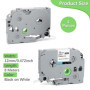 4 x Ruban Compatible pour Etiqueteuse Brother P-Touch Étiqueteuses Tze-231 Tze231 Noir Sur Blanc Laminé Cassette 12mm 0.47 X 8M 