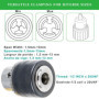 GARHWAL Mandrin à couronne dentée 1,5-13 mm, 1/2-20UNF, accessoires pour marteaux perforateurs, avec adaptateur SDS-Plus, fabriq