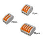 FULARR 50Pcs Premium PCT-212/213 / 215 Lever-Nut Assortiment Pack, Conducteur Compact Fils Connecteurs, Printemps Bornier Pousse