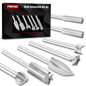 Sculpture Sur Bois Jeu de Mèches pour Outil Rotatif Compatible Avec Dremel, Outils de Sculpture en Bois Avec Tige de 3mm Pour Br
