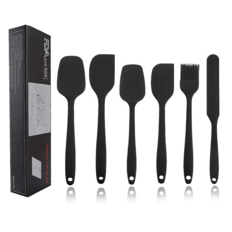 TOPSEAS Spatule Silicone de Cuisine,TOPSEAS Ustensiles en Silicone 6 Pack comme Ustensiles de Cuisine Antiadhésifs Include Culli