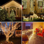 Guirlandes Lumineuses LED, 10m 100 LED Guirlande Lumineuse a Pile, lumières d'arbre de Noël, pour Décoration Chambre, Jardin, An